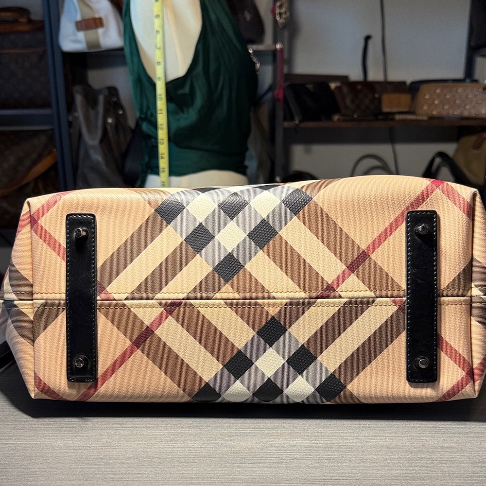 Burberry Beige and Black Checkered Tote - Picture 7 of 11